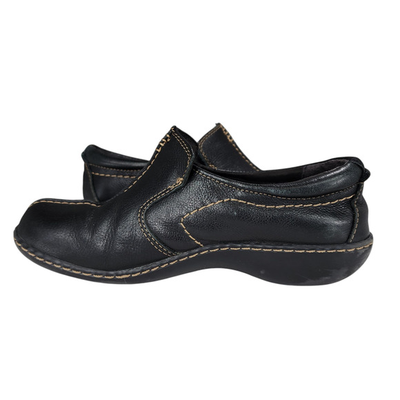 Clarks Slip On Loafers Shoes sz 8 M‎ Women Ashland Glow Leather Black Un Loop - Picture 6 of 10